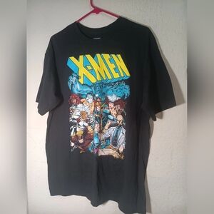 Marvel X-Men Black Tee with Blue and Yellow Graphics